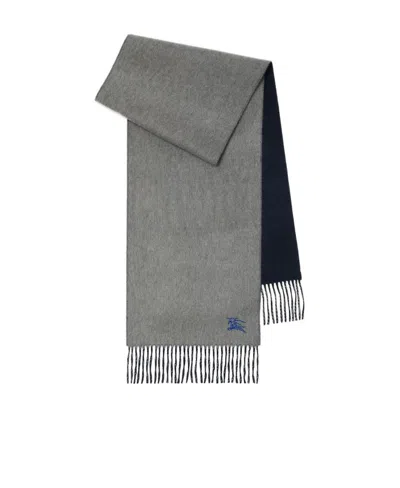 Burberry Ekd Embroidered Cashmere Scarf In Grey