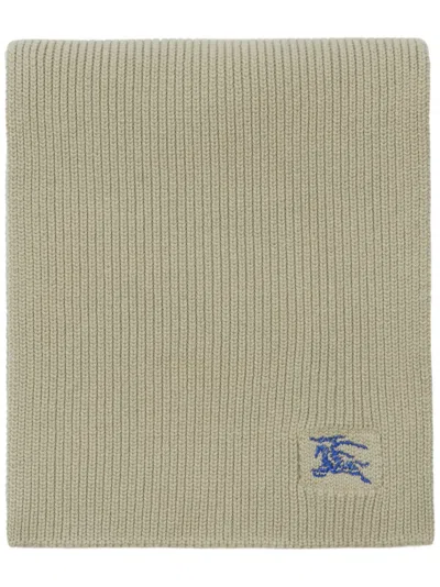 Burberry Ekd-embroidered Cashmere Scarf In Yellow