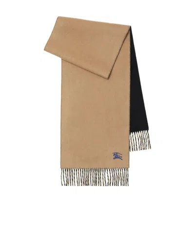 Burberry Ekd Embroidered Cashmere Scarf In Nude