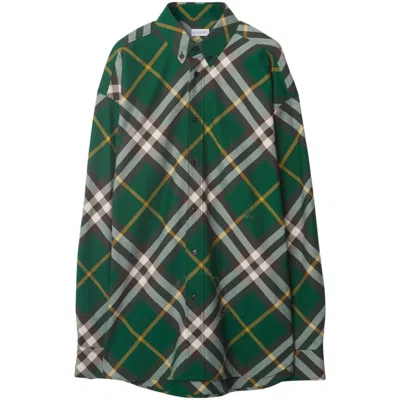 BURBERRY BURBERRY EKD-EMBROIDERED CHECK COTTON SHIRT