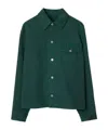 Burberry Ekd-embroidered Cotton Jacket In Green