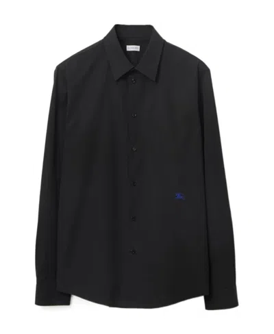 Burberry Slim Fit Cotton Formal Shirt In Black