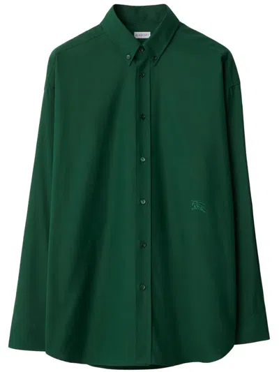 Burberry Cotton Oxford Shirt In Green