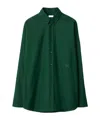 Burberry Equestrian Knight Embroiered Cotton Shirt In Green