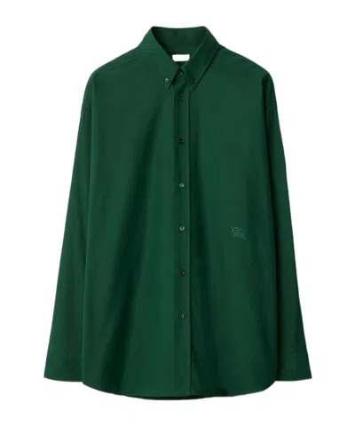 BURBERRY BURBERRY LOGO EMBROIDERED BUTTONED SHIRT