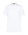 Burberry Stretch-cotton Ekd-embroidered Slim Shirt In White