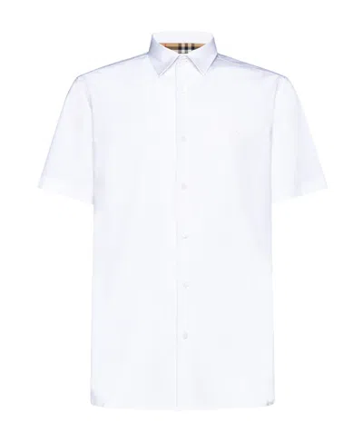 BURBERRY BURBERRY LOGO EMBROIDERED SHORT SLEEVED SHIRT