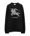 Burberry Cotton Sweater With Ekd Embroidery In Black