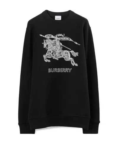 BURBERRY BURBERRY LOGO EMBROIDERED CREWNECK SWEATSHIRT