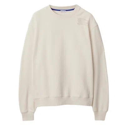 Burberry Ekd Embroidered Cotton Sweatshirt In Neutral