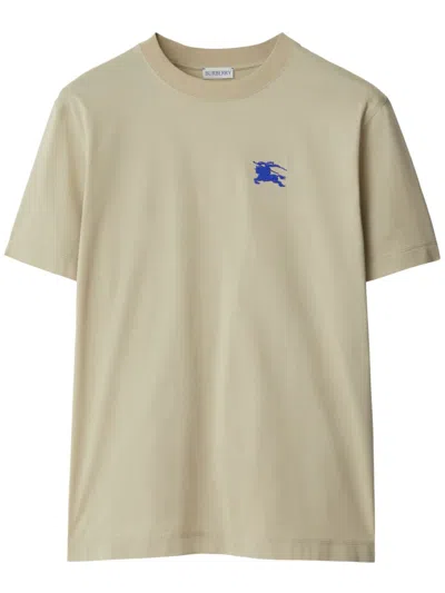 Burberry Lichen Cotton T-shirt T-shirts And Polos In Neutral