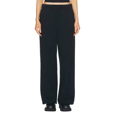 Burberry Ekd Embroidered Cotton Track Pants In Black