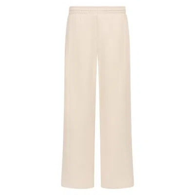 Burberry Ekd Embroidered Cotton Track Pants In Neutral