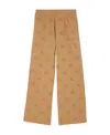 Burberry Ekd-embroidered Cotton Track Pants In Nude