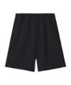 Burberry Ekd-embroidered Cotton Track Shorts In Black