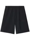 Burberry Ekd-embroidered Cotton Track Shorts In Schwarz