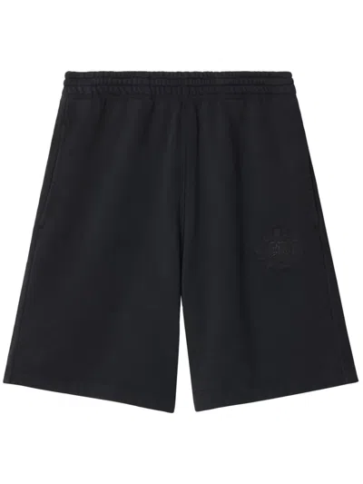 BURBERRY EKD-EMBROIDERED COTTON TRACK SHORTS