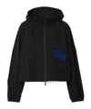 Burberry Black Nylon Cropped Jacket In Black
