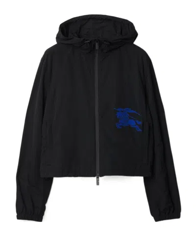 BURBERRY CROPPED NYLON HOODED JACKET