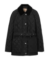Burberry Ekd-embroidered Diamond-quilted Jacket In Black