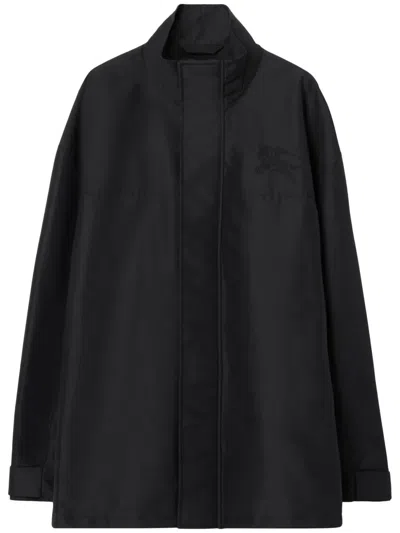 Burberry Ekd-embroidered High-neck Jacket In Black