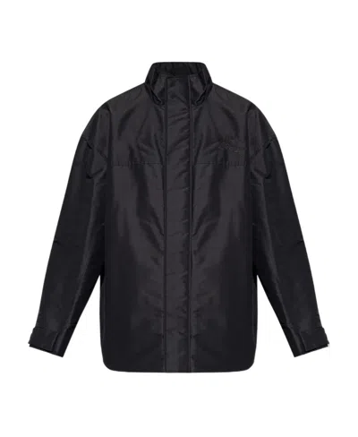 Burberry Ekd-embroidered High-neck Jacket In Black
