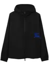 Burberry Raincoat With Elastic Cuffs And High Collar In Black