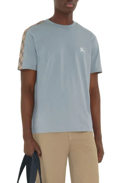 Burberry Ekd Embroidered T-shirt In Blue