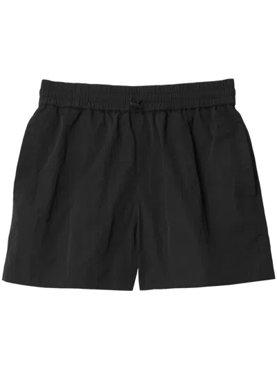 Burberry Ekd-embroidered Track Shorts In Black