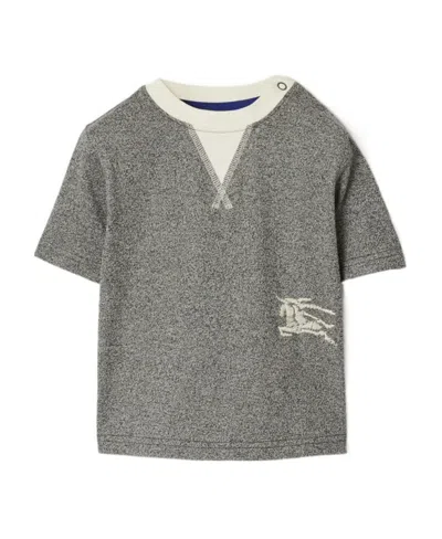 Burberry Ekd-embroidered Two-tone T-shirt In Gray
