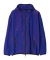 Burberry Purple Ekd-embroidered Hooded Jacket - Men's - Polyamide/polyester In Blue