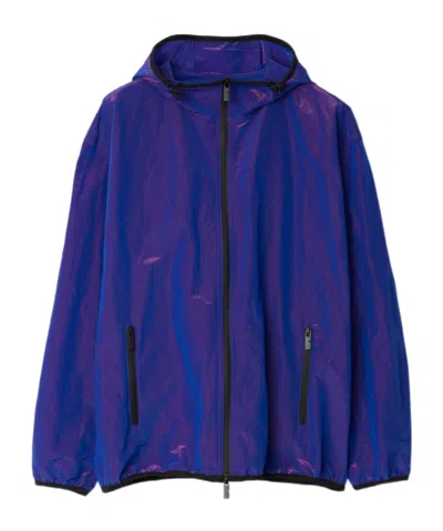 BURBERRY BURBERRY EKD-EMBROIDERED IRIDESCENT WINDBREAKER JACKET