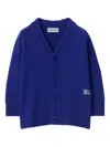 Burberry Ekd-embroidered Wool Cardigan In Blue