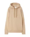 Burberry Logo-embroidered Hooded Sweatshirt In Nude