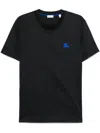 Burberry Blue T-shirt With Eks Logo Embroidered On The Front In Cotton Man In Black