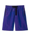Burberry Ekd-embroidery Crinkled Shorts In Blue