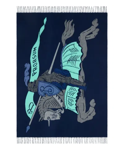 Burberry Ekd Equestrian-knight Jacquard Blanket (190cm X 140cm) In Multi