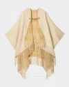 Burberry Ekd Fil Coupé Wool Cape In Gold