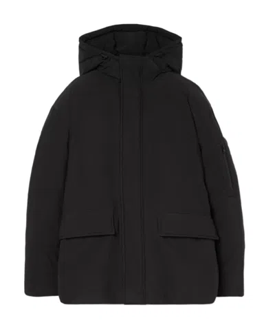 Burberry Ekd Hooded Down Jacket In Black