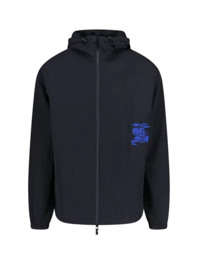 Burberry Ekd Hooded Jacket In Black