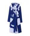 Burberry Ekd Hooded Tied-waist Terry Robe In Blue