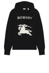 Burberry Cotton Sweater With Ekd Embroidery In Black