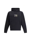 Burberry Hoodie With Front Pocket And Ribbed Cuffs In Black