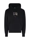 Burberry Simon Hoodie With Front Pocket And Hood In Black