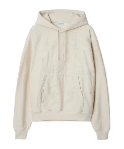 BURBERRY BURBERRY EKD MOTIF DRAWSTRING HOODIE
