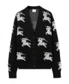 Burberry Ekd Intarsia-knit Cardigan In Black