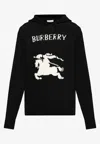 Burberry Cotton Sweater With Ekd Embroidery In Black