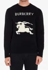 Burberry Cashmere Sweater With Bold Horse Graphic And Crew Neck In Black