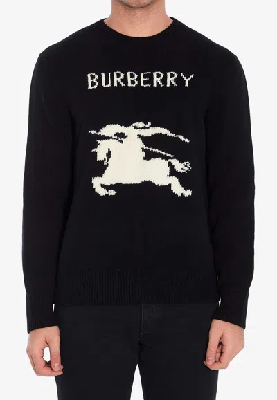 BURBERRY EKD INTARSIA KNIT WOOL SWEATER