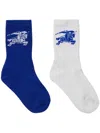 Burberry Kids Set Of 2 Ekd Socks In White